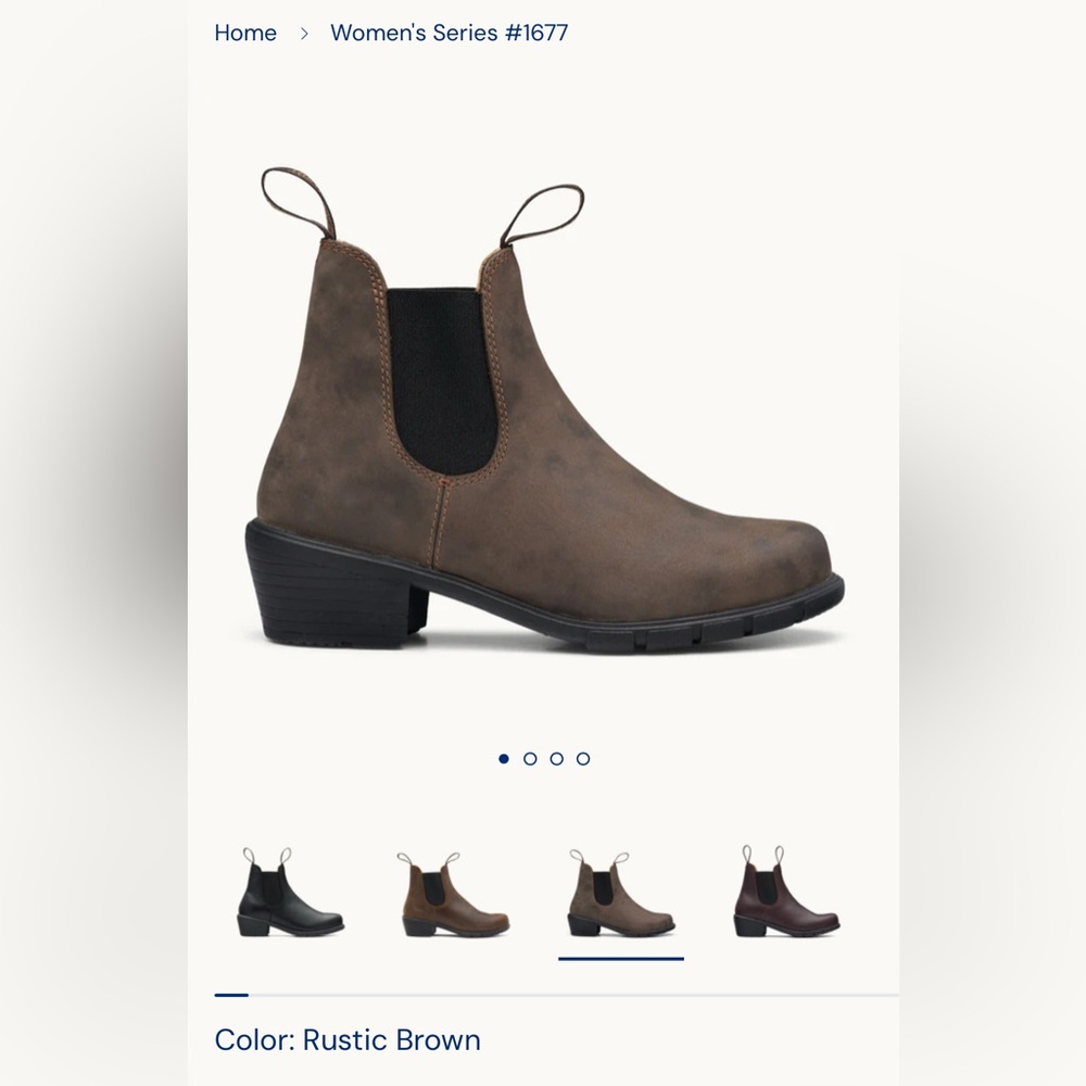 WOMEN'S SERIES #1677: Women’s Blundstone heeled boots in Rustic Brown